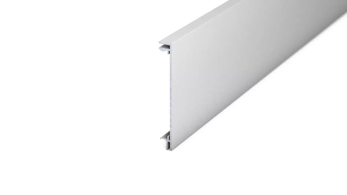 Metal skirting 80 x 10mm - Aluminum silver