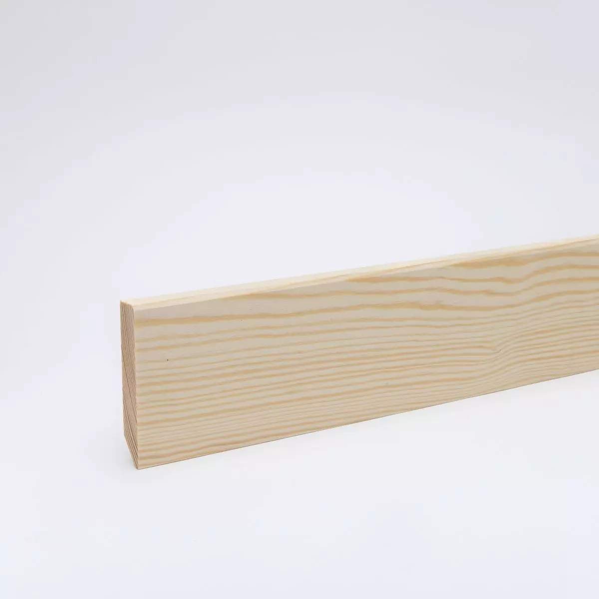 Solid wood skirting board beveled 90mm - pine raw