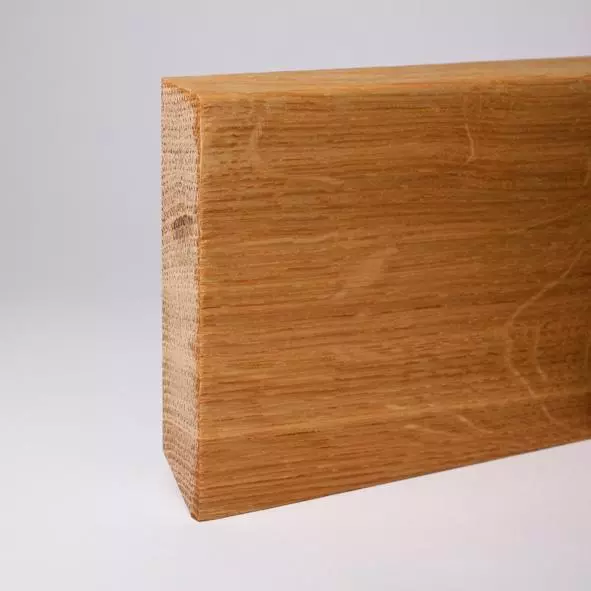 solid wood skirting 100mm with chamfered front edge oiled oak