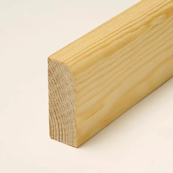 solid wood skirting 80mm with rounded front edge oiled pine