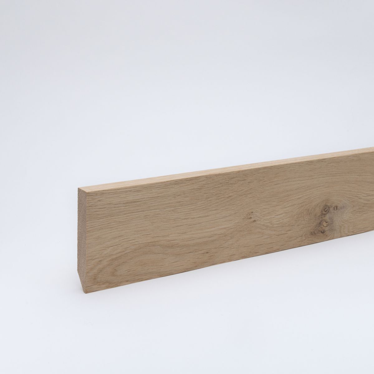 Solid wood skirting board 80x16mm square - raw oak
