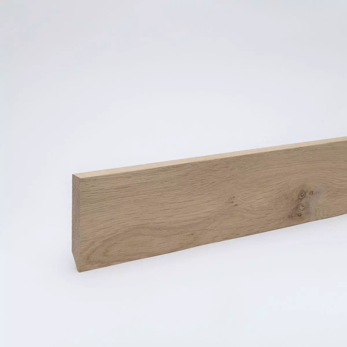 Massivholz-Sockelleiste 80x16mm Vierkant - Eiche roh