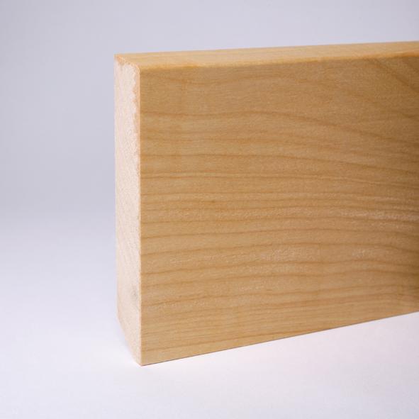 Solid wood skirting 100 mm with chamfered front edge oiled maple Solid wood skirting 100 mm with chamfered front edge oiled maple