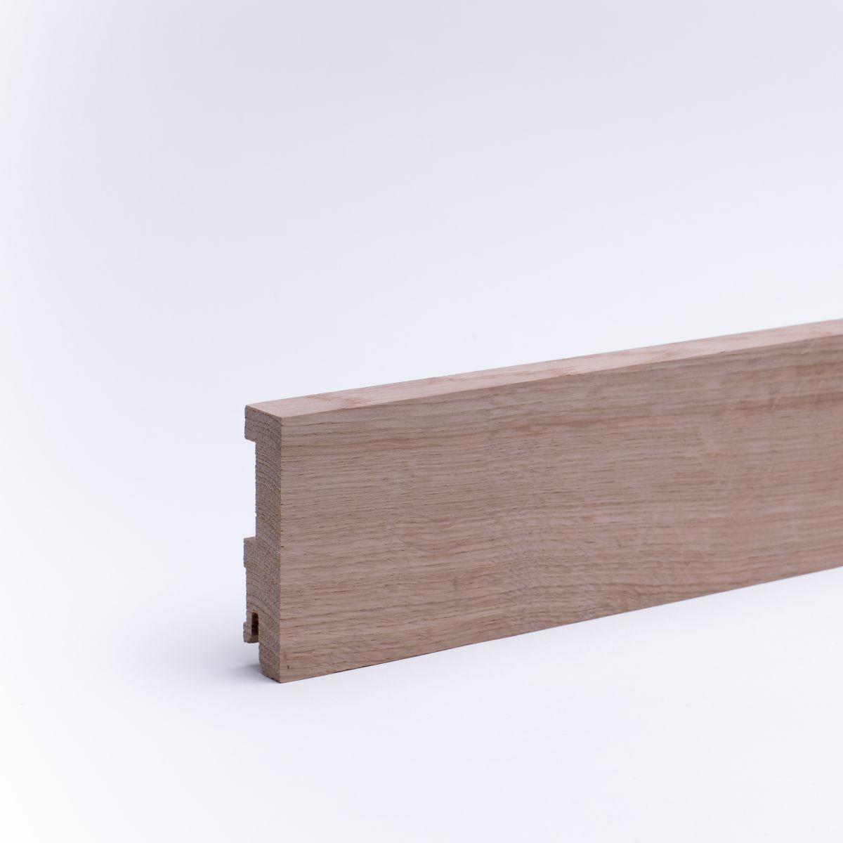 Vierkant Massivholz-Sockelleiste 80 mm - Eiche roh