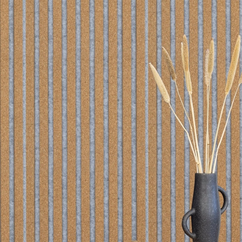 Acoustic+ Premium Acoustic Panel Fine Cork 400 x 400 mm - Acoustic Felt Gray