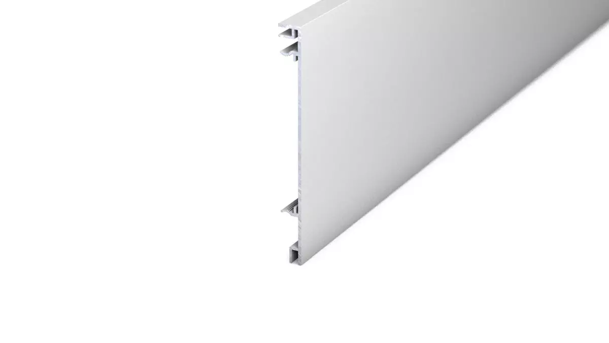 Metal skirting 100 x 10mm - Aluminum silver