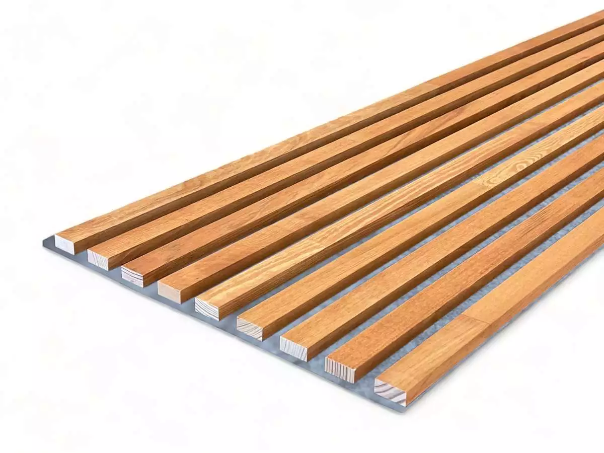 Solid wood acoustic Panel Greys 2600 x 400 mm pine - Saffron Red