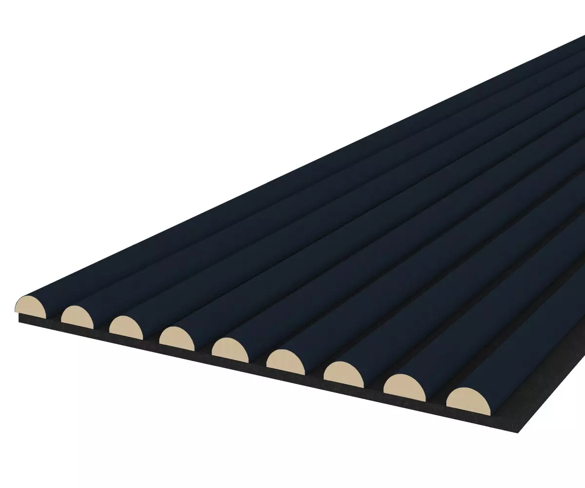 Acoustic panel WAVE 2600 x 400 mm - Acoustic felt Black - Indigo