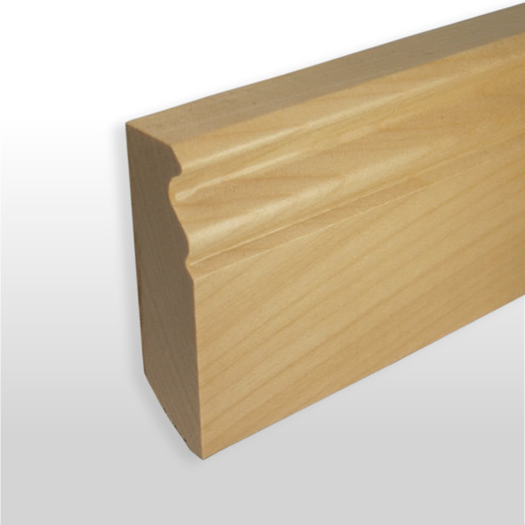 Solid wood skirting 80 mm with Berlin profile varnished maple Solid wood skirting 80 mm with Berlin profile varnished maple