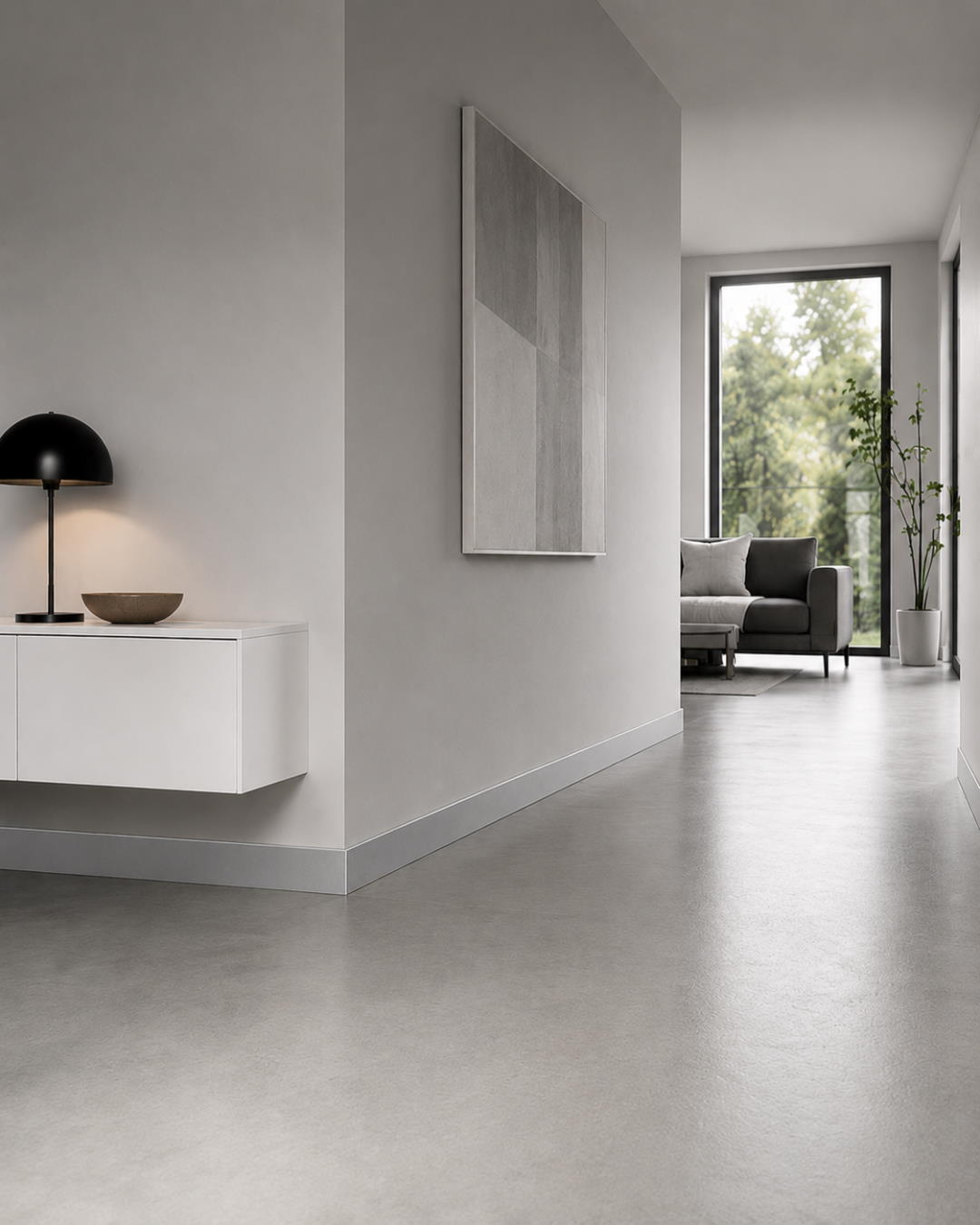 Skirting with wood optics 60 mm high-grade steel decor