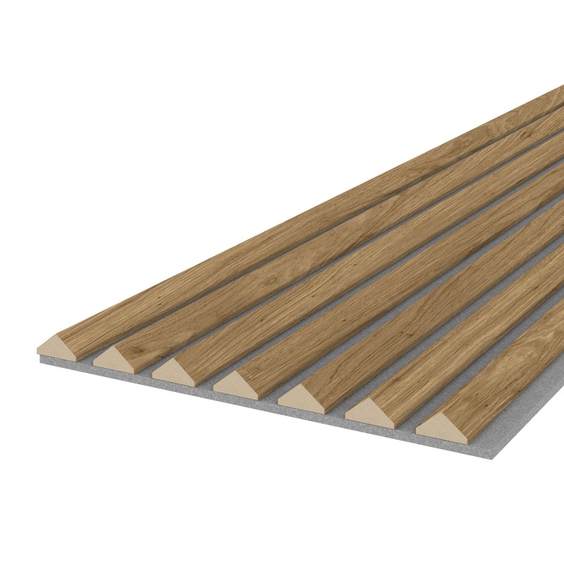 Acoustic panel K2 2600 x 400 mm - Acoustic felt Grey - Oak natural Acoustic panel K2 2600 x 400 mm - Acoustic felt Grey - Oak natural