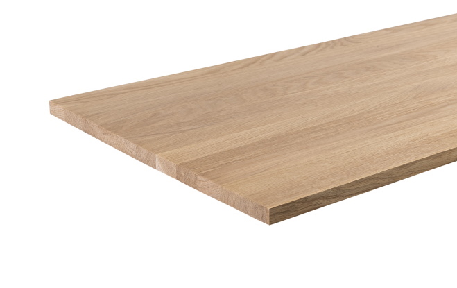 Pattern - solid oak wood continuous slats - lacquered finish Pattern - solid oak wood continuous slats - lacquered finish