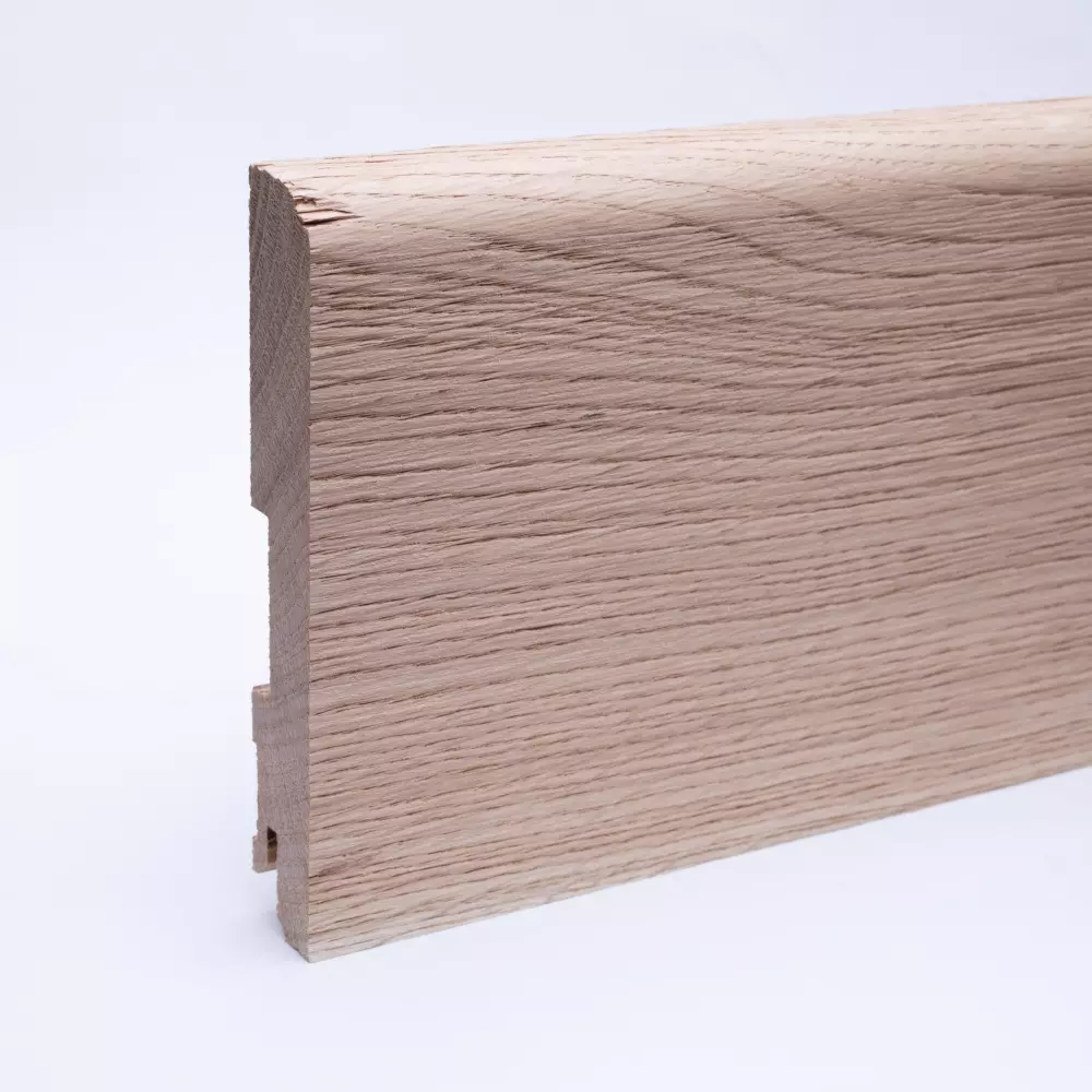 solid wood skirting 120mm with rounded front edge untreated oak