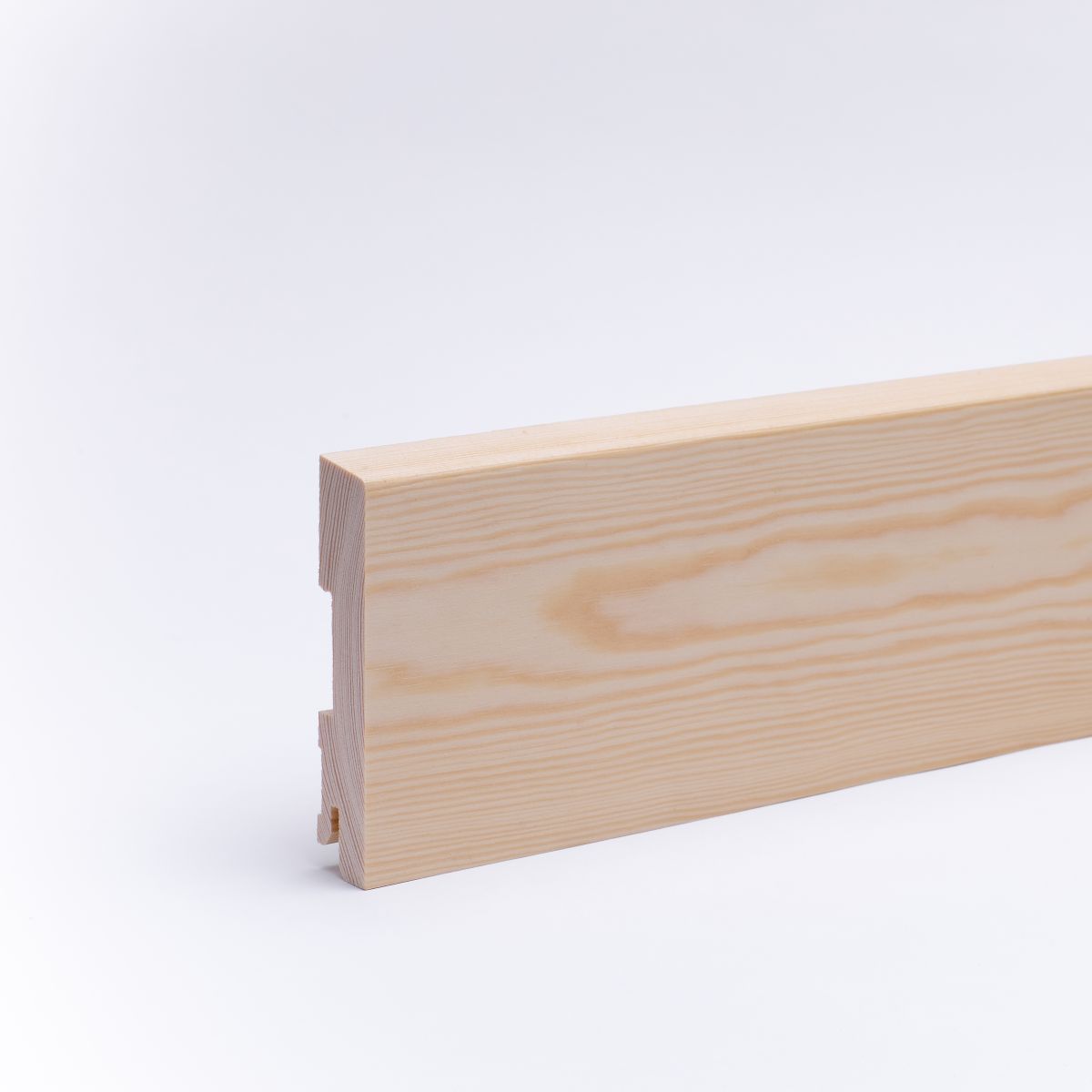 Massivholz Sockelleiste abgeschrägt 100mm - Kiefer geölt