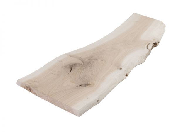 Baumscheibe, Eichenplatte Massivholz mit Baumkante - 60 x 18-25 cm, unbehandelte Oberfläche