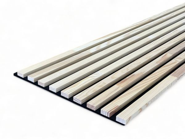 Massivholz Akustikpaneele 2600 x 400 mm Kiefer - Lime White