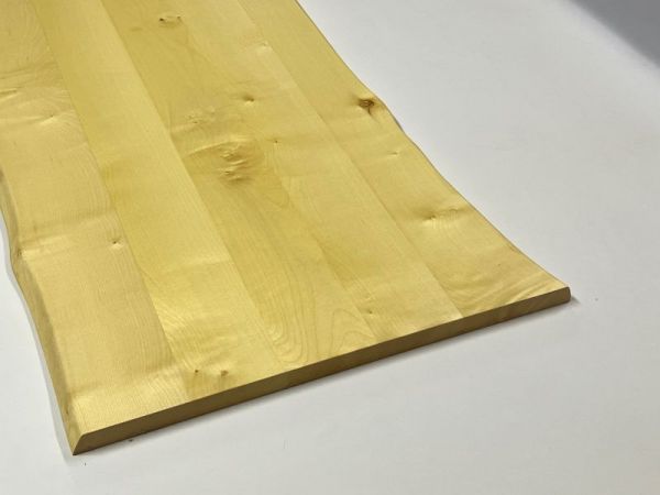 Massivholzplatte Ahorn beidseitige Baumkante 100 x 44 - 46cm - geölt - Stärke 22 mm