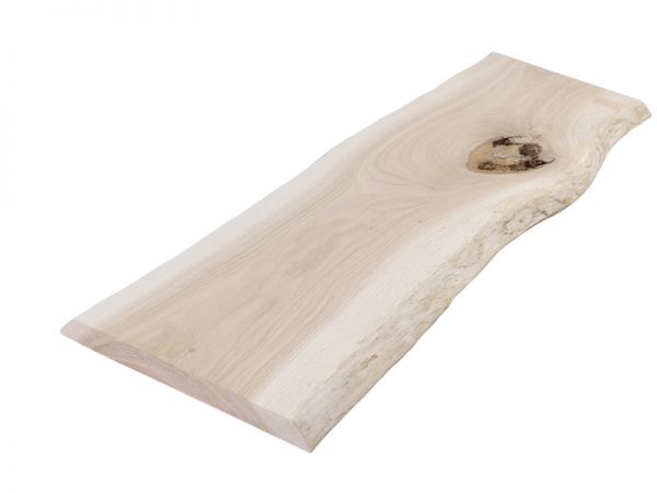 Baumscheibe, Eichenplatte Massivholz mit Baumkante - 60 x 35-40 cm, unbehandelte Oberfläche