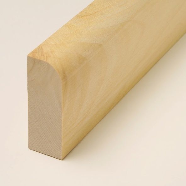 Massivholz-Sockelleiste 60mm abgerundet - Ahorn geölt