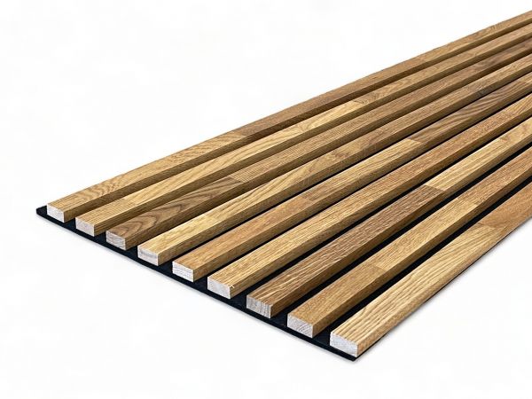 Massivholz Akustikpaneele 2600 x 400 mm Eiche natur - Teak-Oil