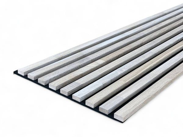 Massivholz Akustikpaneele 2600 x 400 mm Eiche natur - Light White