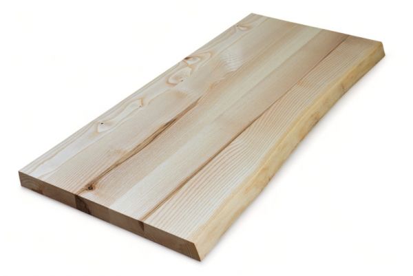 Massivholzplatte Esche 40 mm einseitige Baumkante - durchgehende Lamellen