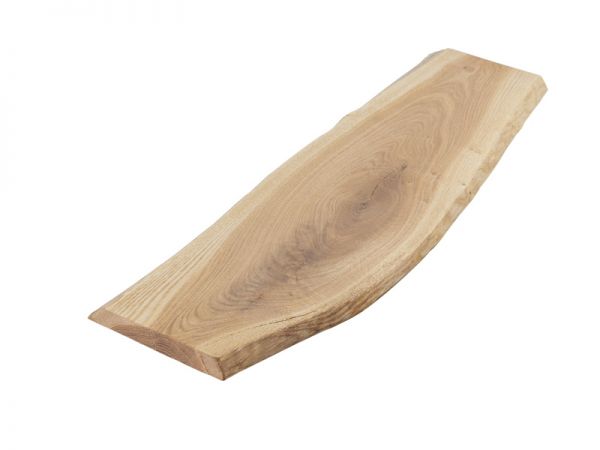 Baumscheibe, Eichenplatte Massivholz mit Baumkante - 60 x 25-30 cm, geölte Oberfläche