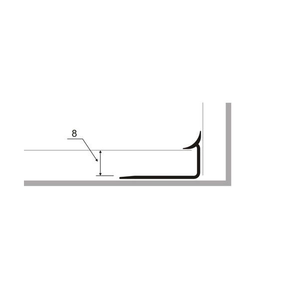 Kunststoff-Fliesenschiene Eckprofil 8mm grau