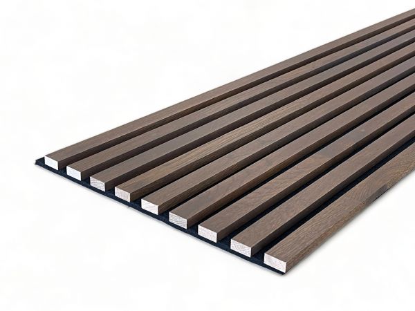 Massivholz Akustikpaneele 2600 x 400 mm Eiche natur - Choc Brown