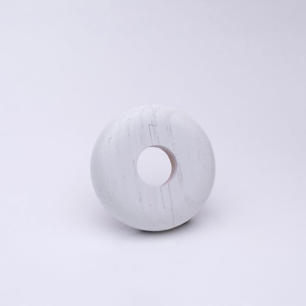 Echtholz-Heizkörperrosette Eiche, Weiß lackiert 19 mm