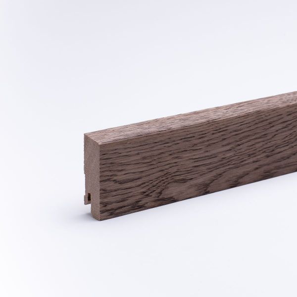 Massivholz Sockelleiste 60mm mit abgeschrägter Vorderkante - Eiche rustik geölt