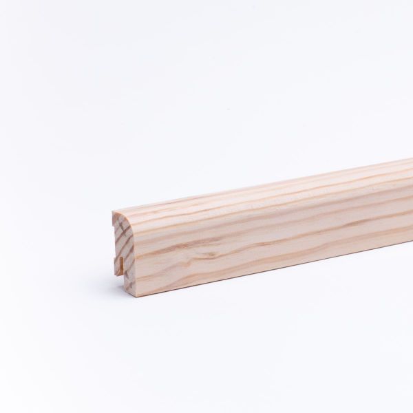 Massivholz-Sockelleiste 40mm abgerundet - Kiefer roh