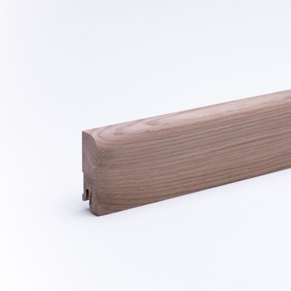 Massivholz-Sockelleiste 60x16mm abgerundet - Eiche roh