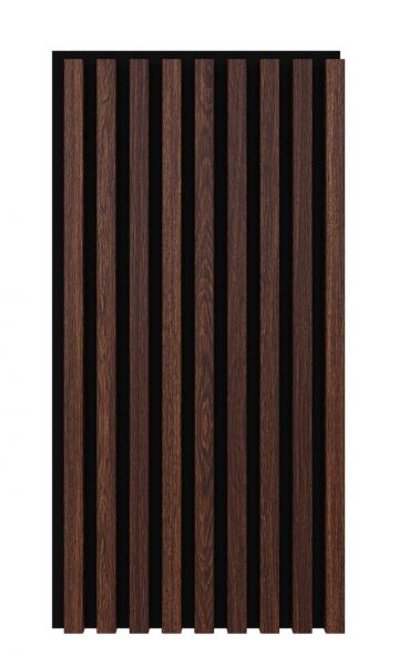 Akustikpaneel 800 x 400 mm Eiche dunkel - Akustikfilz Schwarz - Wandverkleidung