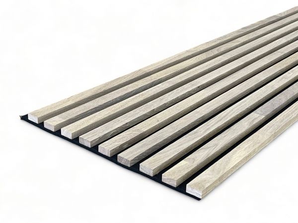 Massivholz Akustikpaneele 2600 x 400 mm Eiche natur - Sand Stone