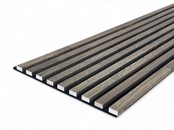 Massivholz Akustikpaneele 2600 x 400 mm Eiche natur - Smoky