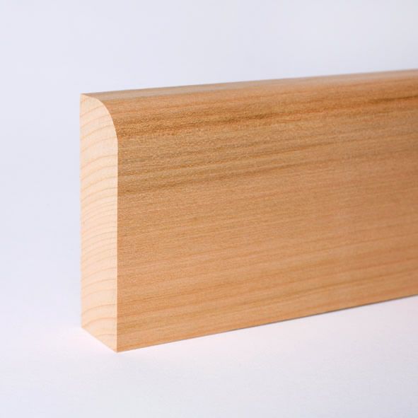 Massivholz-Sockelleiste mit abgerundet 80mm - Kirsche roh