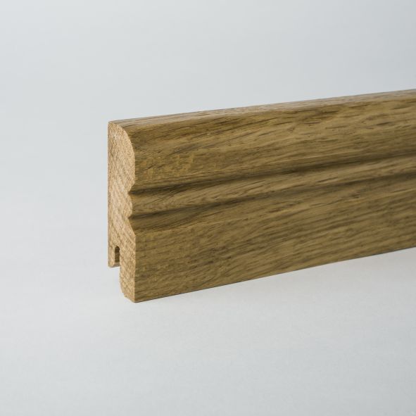Alt-Reno Profil-Sockelleiste Massivholz 60mm - Eiche gelackt