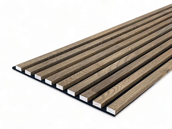 Massivholz Akustikpaneele 2600 x 400 mm Eiche natur - Coffee Brown