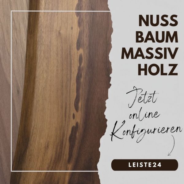 Massivholz Sockelleisten-Konfigurator Nussbaum