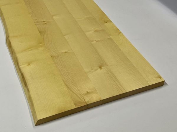 Massivholzplatte Ahorn einseitige Baumkante 100 x 43 - geölt - geölt - Stärke 22 mm