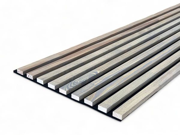 Massivholz Akustikpaneele 2600 x 400 mm Kiefer - Glacier Grey
