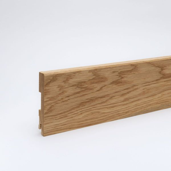Massivholz-Sockelleiste 120mm gefaste Vorderkante - Eiche geölt