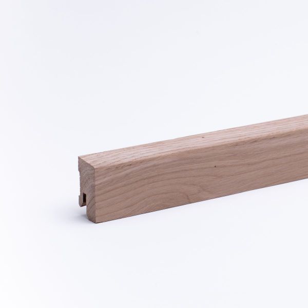 Massivholz-Sockelleiste 40x16mm abgeschrägt - Eiche roh