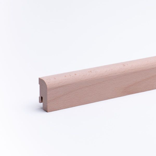 Massivholz-Sockelleiste 40mm abgerundet - Buche roh
