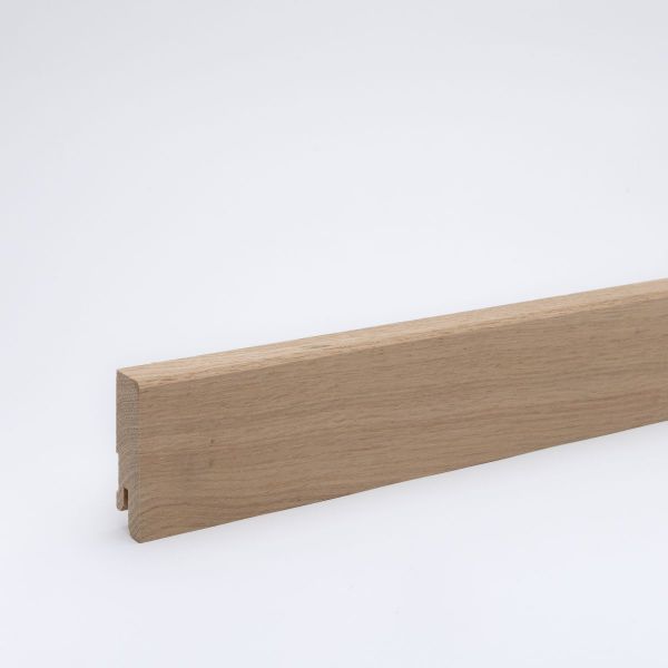 Massivholz-Sockelleiste 60x16mm gefast - Eiche roh