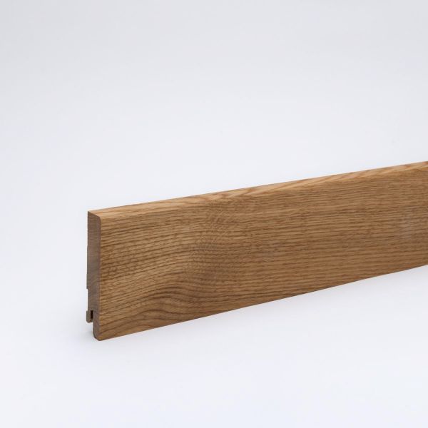 Massivholz-Sockelleiste 80x16mm gefast - Eiche geölt