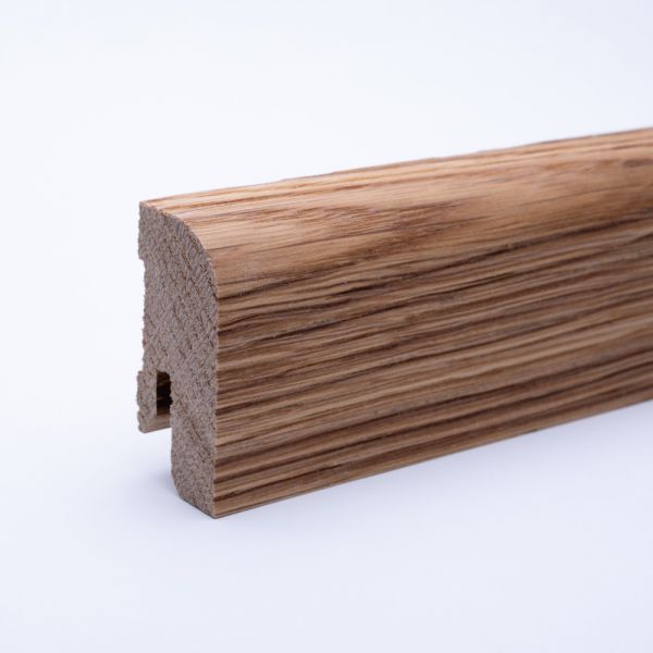 Massivholz Sockelleiste 40mm mit abgerundeter Vorderkante - Eiche gebürstet und geölt