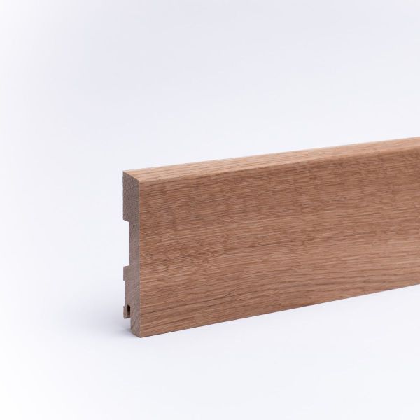 Massivholz Sockelleiste abgeschrägt 120mm - Eiche geölt