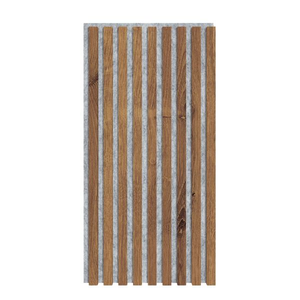 Akustikpaneel 800 x 400 mm Eiche rustikal - Akustikfilz Grau - Wandverkleidung